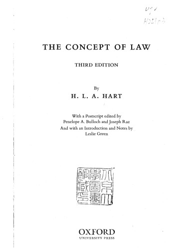 The Concept of Law (Clarendon Law Series)