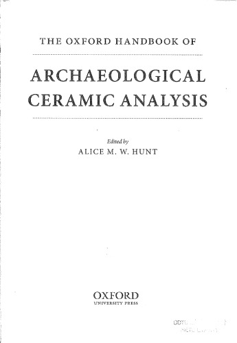 The Oxford Handbook of Archaeological Ceramic Analysis