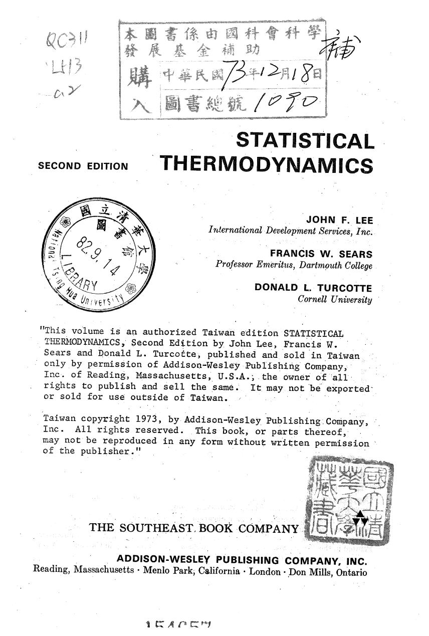 STATISTICAL THERMODYNAMICS.