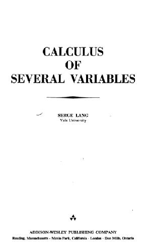 Calculus Of Several Variables
