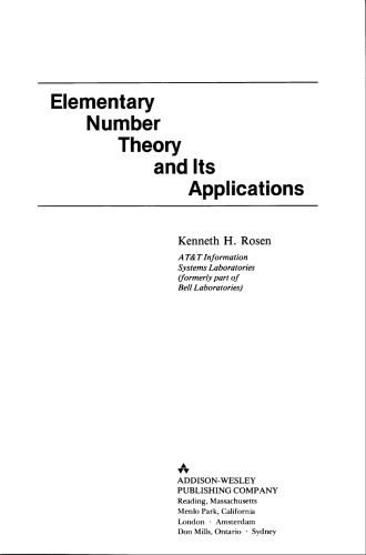 Elementary Number Theory and Its Applications