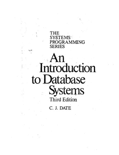 An Introduction to Database Systems