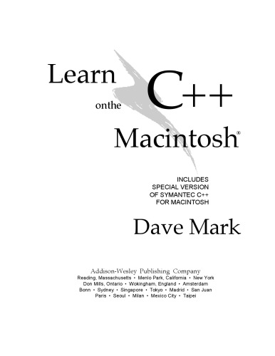 Learn C++ on the Macintosh