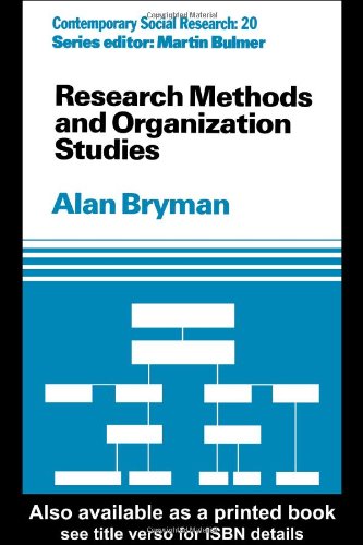 Research methods and organization studies