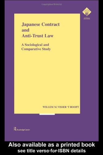 Japanese contract and anti-trust law : a sociological and comparative study