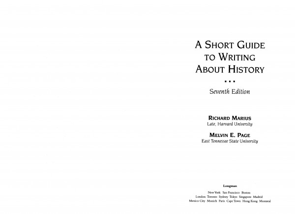 A short guide to writing about history