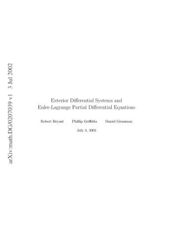 Exterior Differential Systems and Euler-Lagrange Partial Differential Equations