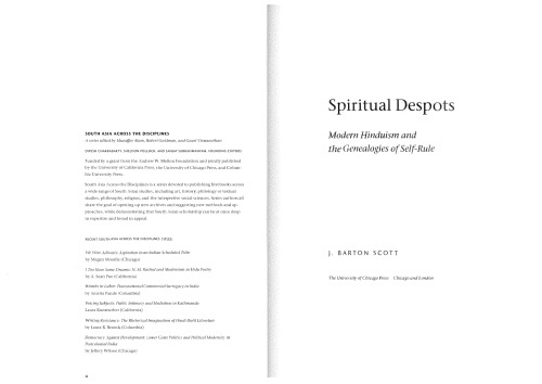 Spiritual despots : modern Hinduism and the genealogies of self-rule