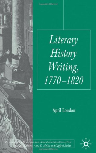 Literary History Writing, 1770-1820