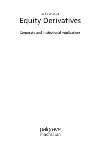 Equity Derivatives Corporate and Institutional Applications