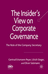 The insider's view on corporate governance : the role of the company secretary