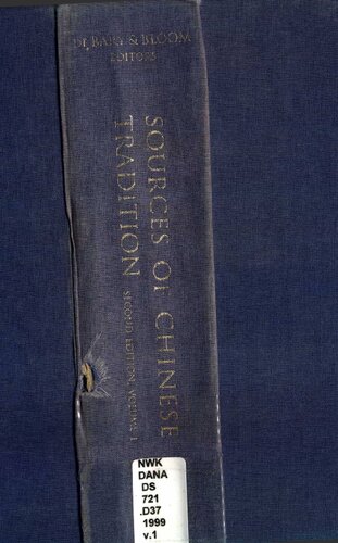 Sources of Chinese Tradition, Vol. 1