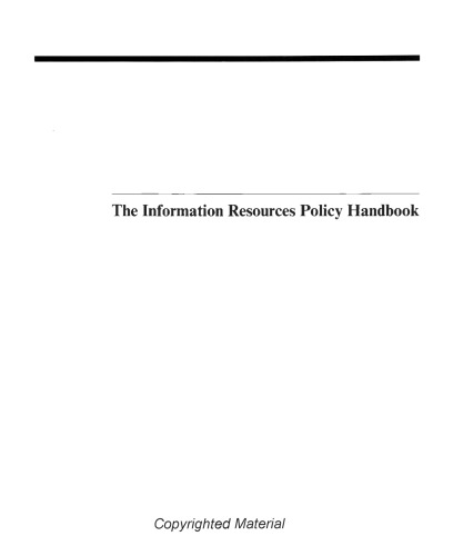 The Information Resources Policy Handbook - Research for the Information Age