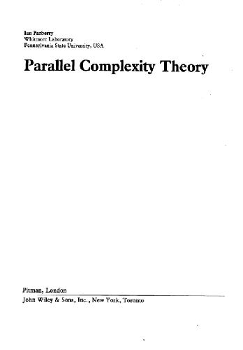 Parallel Complexity Theory