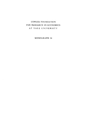 The Computation of Economic Equilibria (Cowles Foundation Monograph Series No. 24) (Cowles Foundation Monograph Series No. 24 Illus)