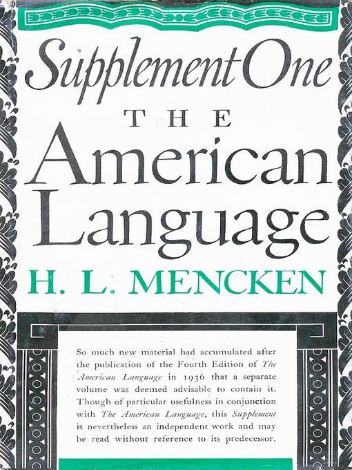 American Language Supplement 1