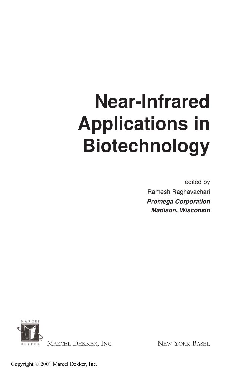 Near-infrared applications in biotechnology