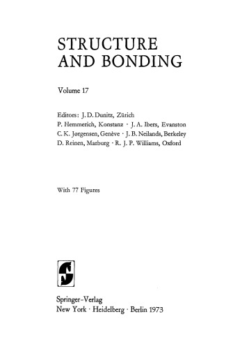 Structure and Bonding, Volume 17