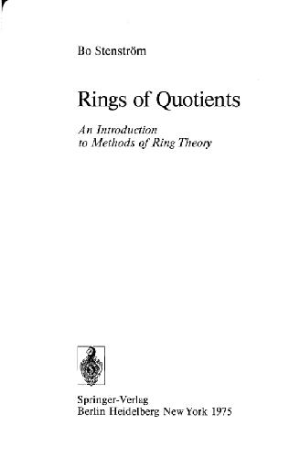 Rings Of Quotients