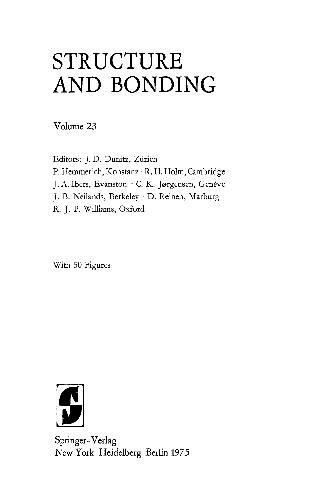 Structure and Bonding, Volume 23