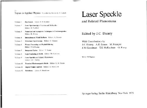 Laser Speckle and Related Phenomena