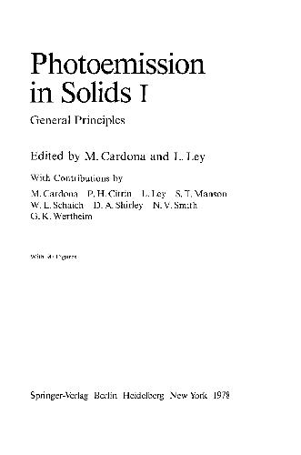 Photoemission in Solids One General Principles (Topics in Applied Physics