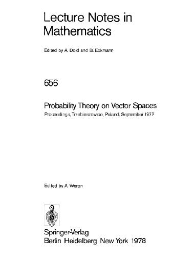 Probability Theory on Vector Spaces