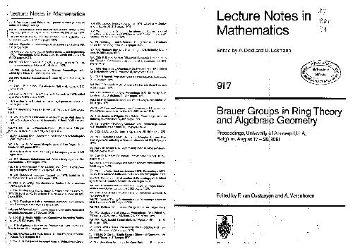 Brauer Groups in Ring Theory and Algebraic Geometry