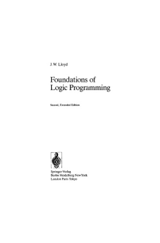 Foundations Of Logic Programming