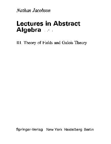 Lectures in Abstract Algebra III