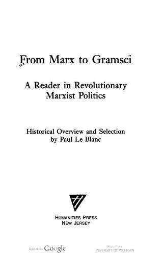 From Marx to Gramsci