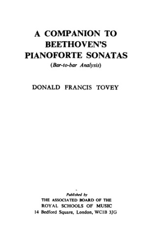 A Companion To Beethoven's Pianoforte Sonatas