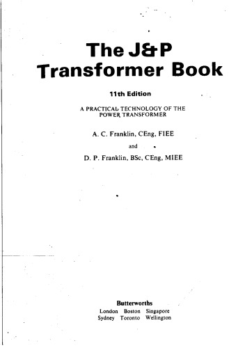 J &amp; P Transformer Book