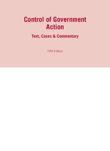 Control of government action : text, cases & commentary