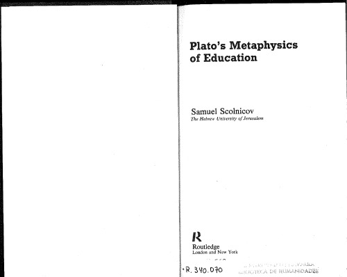 Plato's Metaphysics Of Education