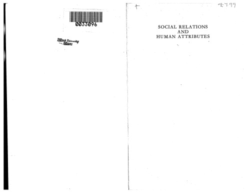 Social Relations and Human Attributes