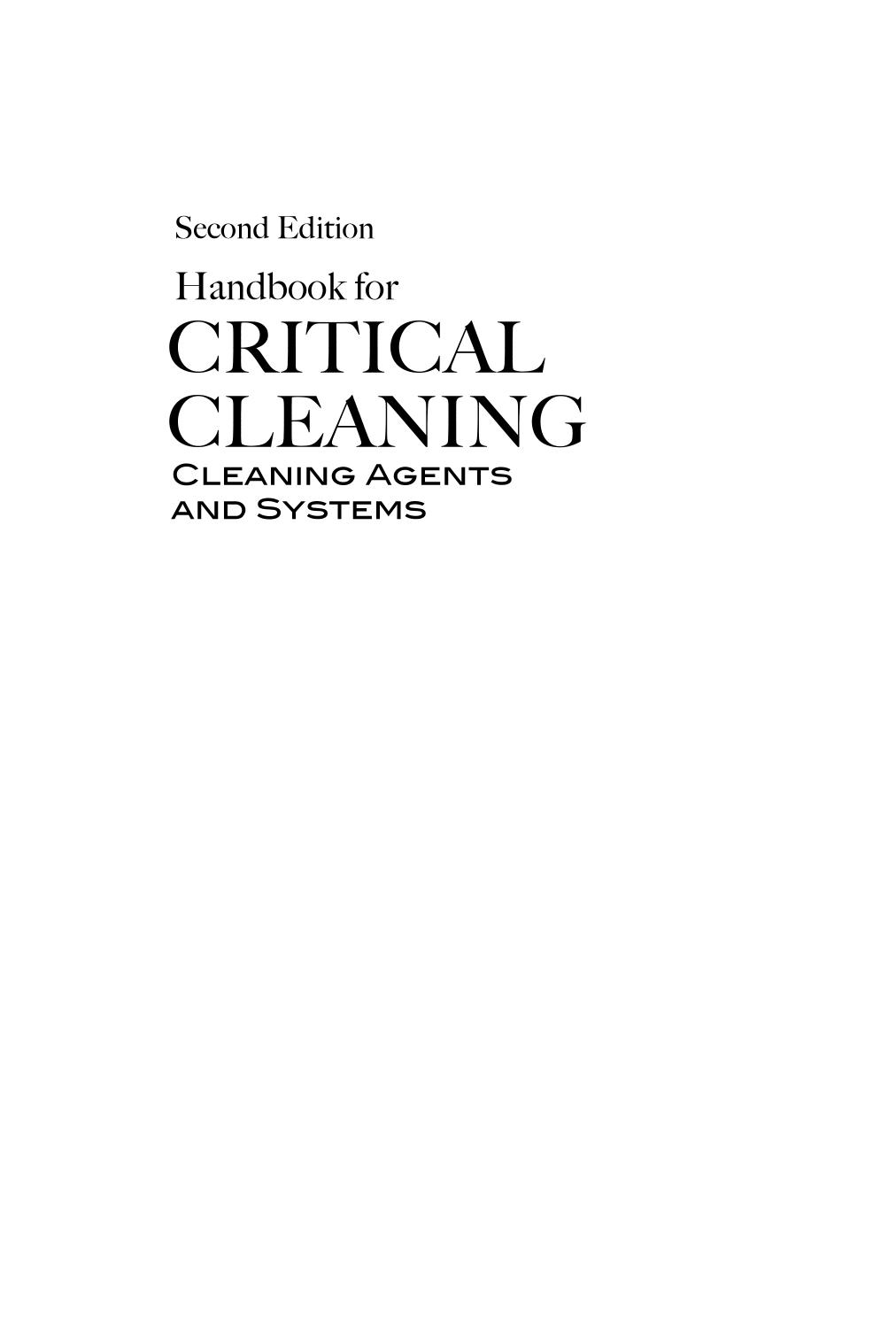 Handbook for Critical Cleaning, Second Edition - 2 Volume Set