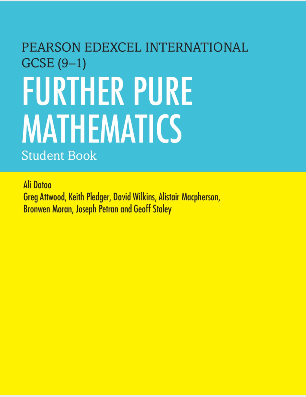 Edexcel International GCSE (9-1) Further Pure Mathematics Student Book