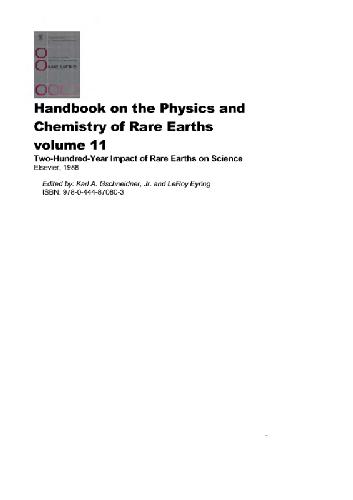 Handbook on the Physics and Chemistry of Rare Earths, Volume 11