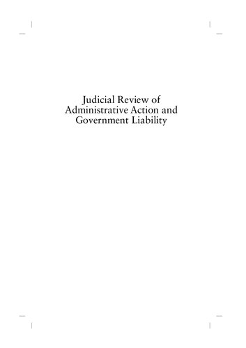 Judicial review of administrative action and government liability