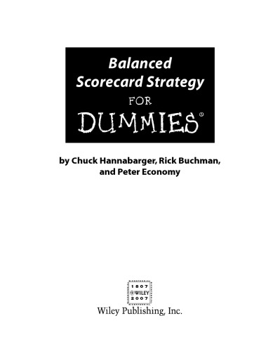 Balanced Scorecard Strategy For Dummies
