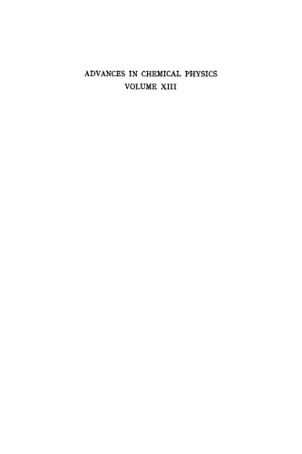 Advances in chemical physics / Volume 13.