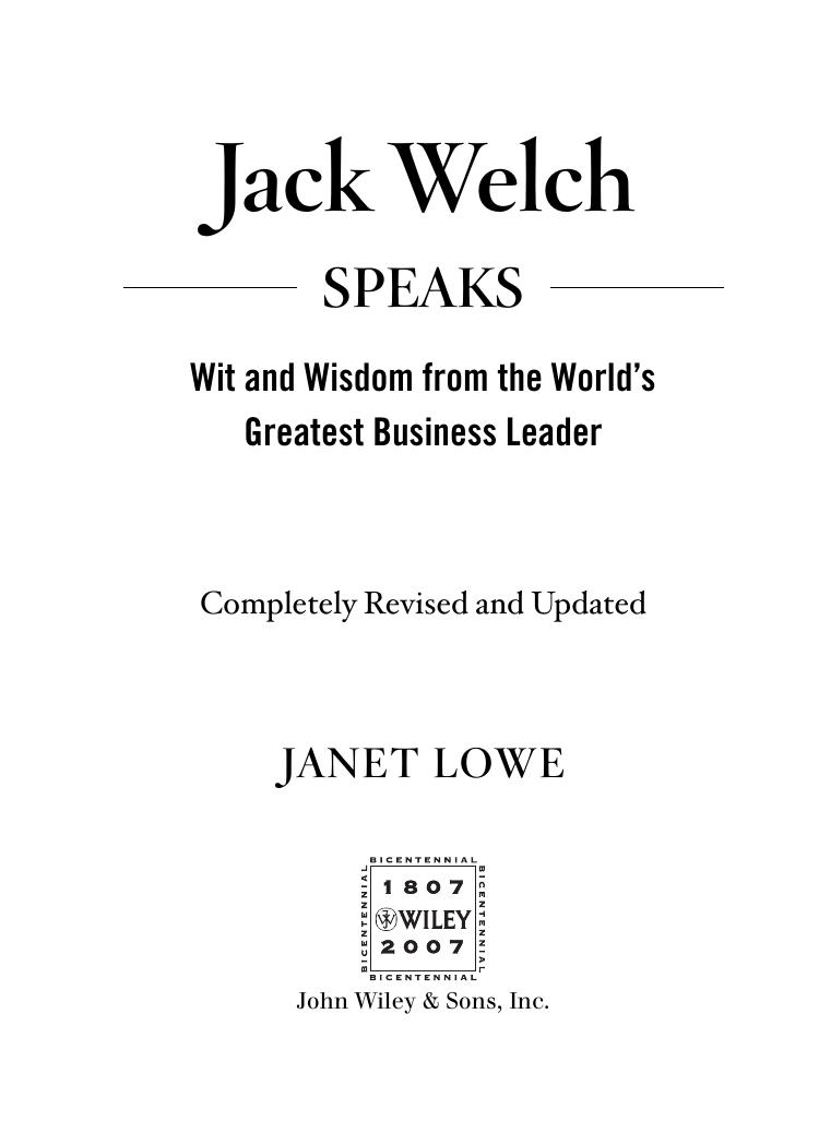 Jack Welch Speaks