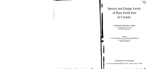 Spectra And Energy Levels Of Rare Earth Ions In Crystals