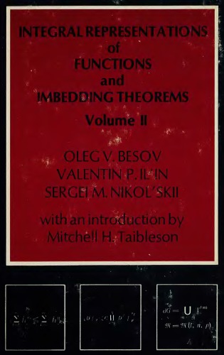 Integral Representations of Functions and Imbedding Theorems, Vol.2