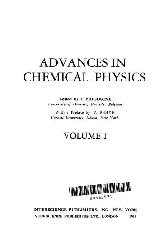 Advances In Chemical Physics, Volume 1