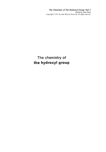 The chemistry of the hydroxyl group