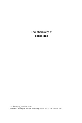 The Chemistry of Peroxides, Parts 1 and 2