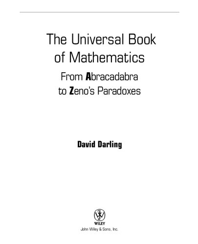 The Universal Book of Mathematics