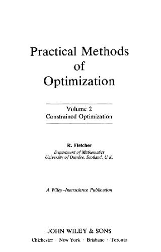 Practical Methods of Optimization